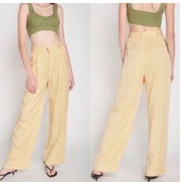Emory Park Lexi High Waist Wide Leg Trouser w/Pleats in Butter Pants Size Small - Picture 2 of 7